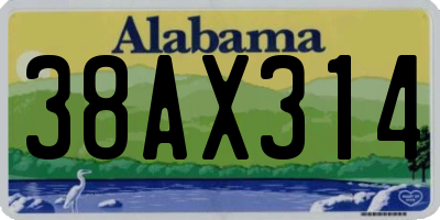 AL license plate 38AX314