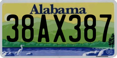 AL license plate 38AX387