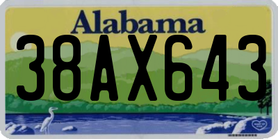 AL license plate 38AX643