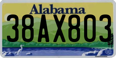AL license plate 38AX803