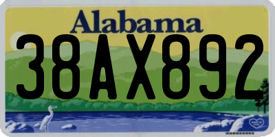 AL license plate 38AX892