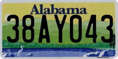 AL license plate 38AY043
