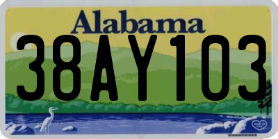 AL license plate 38AY103