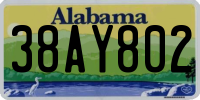 AL license plate 38AY802