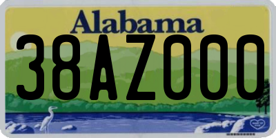 AL license plate 38AZ000