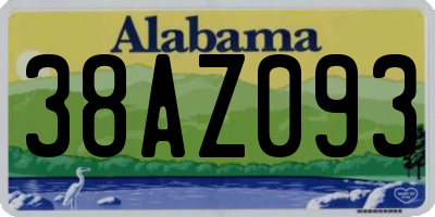 AL license plate 38AZ093