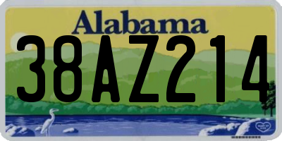 AL license plate 38AZ214