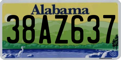 AL license plate 38AZ637