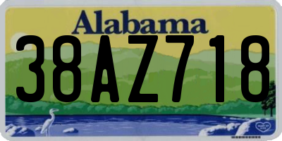 AL license plate 38AZ718