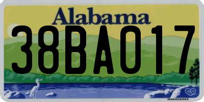 AL license plate 38BA017