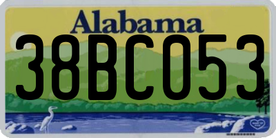 AL license plate 38BC053
