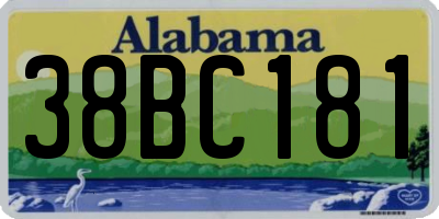 AL license plate 38BC181