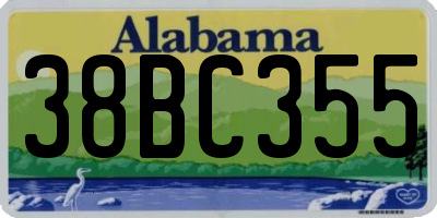 AL license plate 38BC355