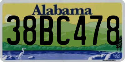AL license plate 38BC478