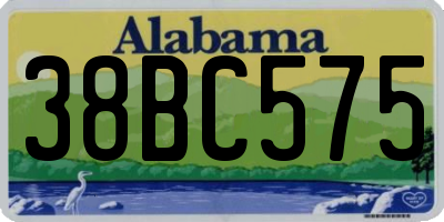 AL license plate 38BC575