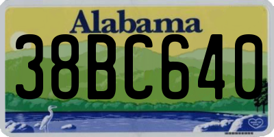 AL license plate 38BC640