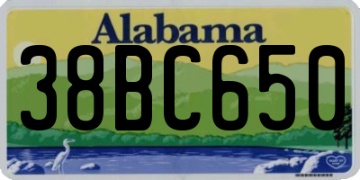 AL license plate 38BC650
