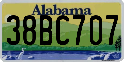 AL license plate 38BC707