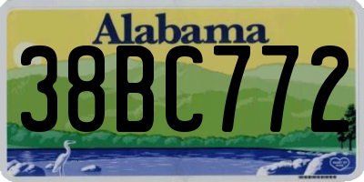 AL license plate 38BC772