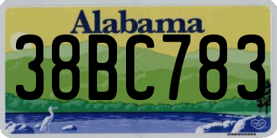 AL license plate 38BC783