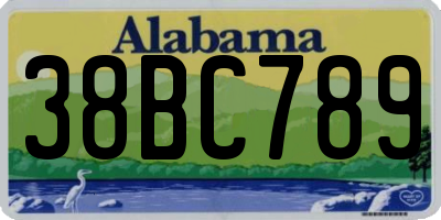 AL license plate 38BC789