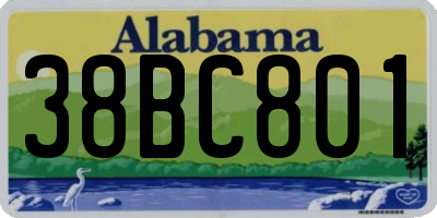 AL license plate 38BC801