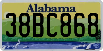 AL license plate 38BC868