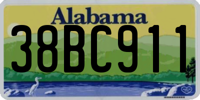 AL license plate 38BC911