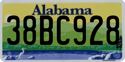 AL license plate 38BC928