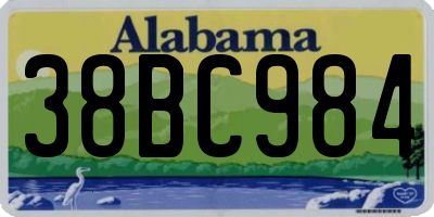 AL license plate 38BC984