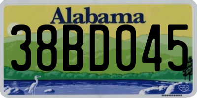 AL license plate 38BD045