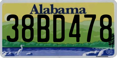 AL license plate 38BD478