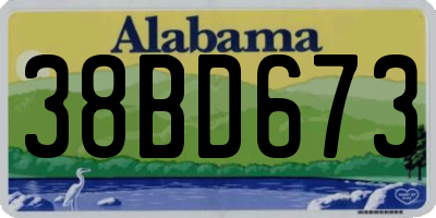 AL license plate 38BD673