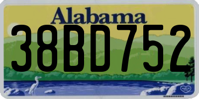 AL license plate 38BD752
