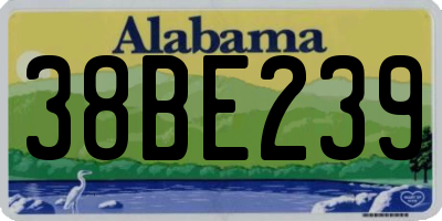 AL license plate 38BE239