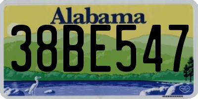 AL license plate 38BE547