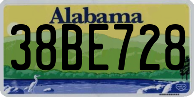 AL license plate 38BE728