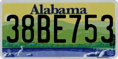 AL license plate 38BE753