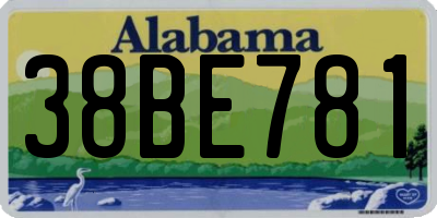 AL license plate 38BE781