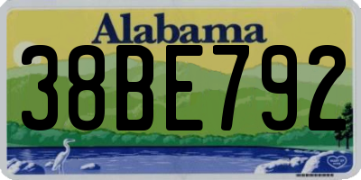 AL license plate 38BE792