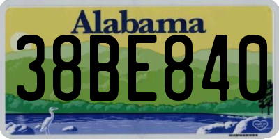 AL license plate 38BE840