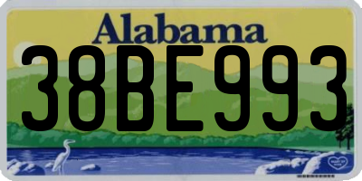 AL license plate 38BE993