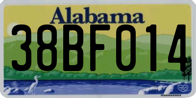 AL license plate 38BF014