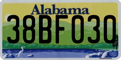 AL license plate 38BF030