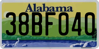 AL license plate 38BF040