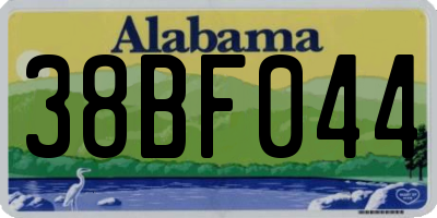 AL license plate 38BF044