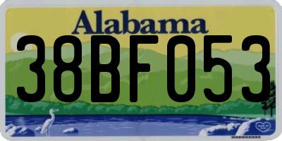 AL license plate 38BF053