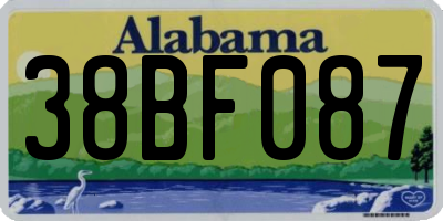 AL license plate 38BF087