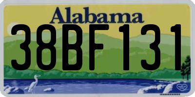AL license plate 38BF131