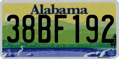 AL license plate 38BF192
